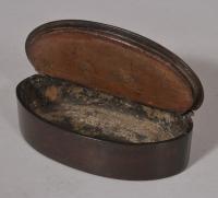 S/5445 Antique 18th Century Horn Snuff Box Inscribed R. Jeffery 1791