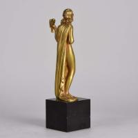Early 20th Century Art Deco Bronze entitled "Femme avec Oiseau" by Pierre Laurel