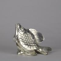 20th Century Art Deco Silvered Bronze Sculpture entitled "Leaping Fish" - Circa 1925