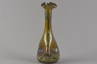 Art Nouveau Loetz silver overlay papillon glass vase