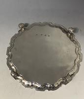 Georgian chippendale piecrust silver salver 1735 Dennis Langton
