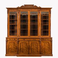 William IV mahogany breakfront bookcase