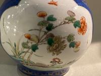 Chinese Famille Verte and Powder Blue Vase
