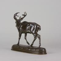 19th Century Animalier Bronze entitled "Cerf qui Marche" by A L Barye