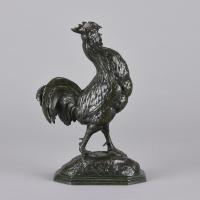 19th Century French Animalier entitled "Coq Debout" by Alfred Barye