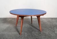 Gio Ponti maple and laminate circular low table