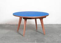 Gio Ponti maple and laminate circular low table