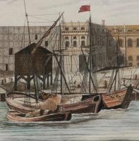 William Maitland, The Custom House 1739, Hand-coloured copperplate engraved print