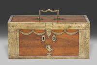 Coulborn antiques George II Teak Strong Box with Engraved Brass Mounts, Anglo-German Circle of John Channon 