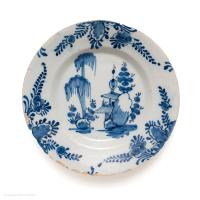 Mid 18th century Dutch delftware plate