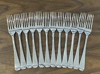 Georgian silver old English pattern dessert forks Eley ,Fearn and Chawner 1814