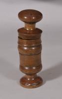 S/5470 Antique Treen Early 19th Century Sycamore Mortar Grater