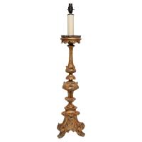 Gilded Italian Triform Candlestick Lamp