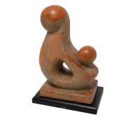 Mother and Child Terracotta Sculpture