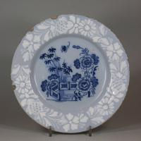 Bristol blue and white plate