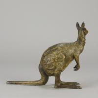 Early 20th Century Cold-Painted Austrian Bronze entitled "Kangaroo" by Franz Bergman