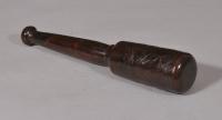 S/5479 Antique Treen Early 19th Century Burr Yew Wood Fleam Mallet