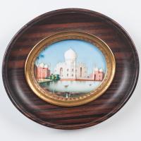 Three Fine Indian Miniatures: Taj Mahal, Qutub Minar & Moti Masjid