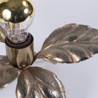 Striking Pair of Mid Century Gilt Metal Flower Shaped Lamps