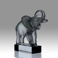 20th Century Glass Sculpture entitled "Standing Elephant" by Marc Lalique