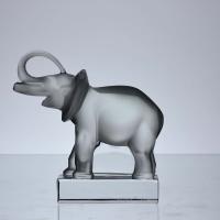 20th Century Glass Sculpture entitled "Standing Elephant" by Marc Lalique