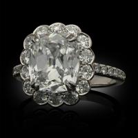 classic old cut diamond cluster ring by Hancocks