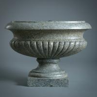 Roman Granito Del Foro Ribbed Oval Vase