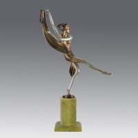 Early 20th Century Cold-Painted Art Deco Bronze entitled "Charlotte" by Lorenzl