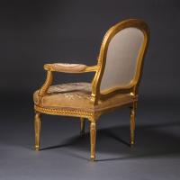 Louis XVI Style Giltwood and Tapestry Fauteuils