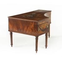 Irish miniature satinwood piano sewing box