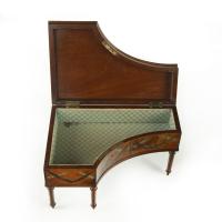 Irish miniature satinwood piano sewing box