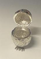 Victorian silver owl mustard pot Charles and George Fox 1846