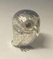 Victorian silver owl mustard pot Charles and George Fox 1846