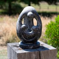 Mid Century Stone Mother and Child Sculpture