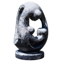 Mid Century Stone Mother and Child Sculpture