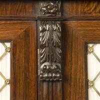 Regency rosewood breakfront four door side cabinet