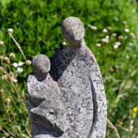 Mid Century Mother and Child Stone Sculpture