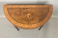 A GEORGE III SYCAMORE, TULIPWOOD, ROSEWOOD AND MARQUETRY CARD TABLE CIRCA 1780-90. IN THE MANNER OF MAYHEW & INCE.