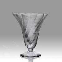 20th Century Frosted Glass Vase entitled "Cornet Vase" by Marc Lalique