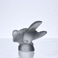 Mid-20th Century Frosted Glass Study entitled "Moineau Colereux" by Marc Lalique