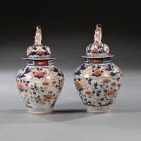 Late 17th Century Edo Period Japanese Arita Imari Vases