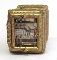 Alfred Baveux miniature panelled carriage clock escapement