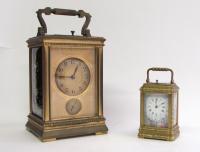 Alfred Baveux miniature panelled carriage clock comparison