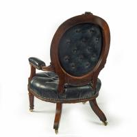 Victorian rosewood medallion backed open arm chair