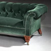 Victorian Chesterfield Sofa Upholstered in a Green Velvet