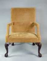 George III carved mahogany Gainsborough chair, c.1760