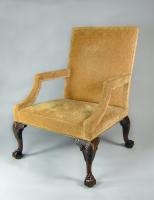 George III carved mahogany Gainsborough chair, c.1760
