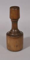 S/5553 Antique Treen 19th Century Pine Pie Mould or Rammer