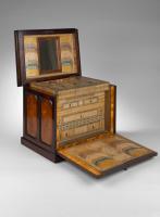Regency mahogany and satinwood jewellery box