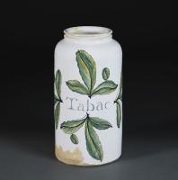 An Unusual Faience Tabaco Jar of Large Scale